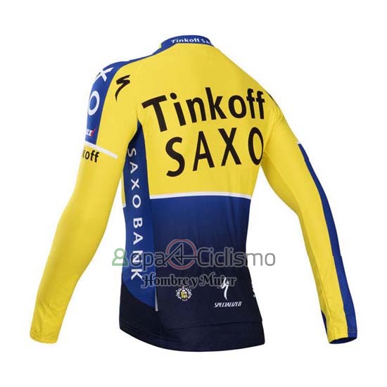 Tinkoff Saxo Bank Ropa Ciclismo Culotte Largo 2014 Mangas Largas Azul y AMarillo